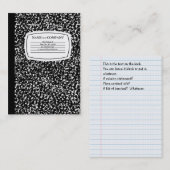 Zusammensetzungsbuch Visitenkarte (Vorne/Hinten)