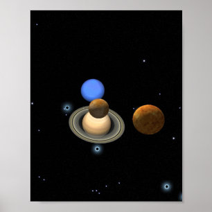 Zusammenspiel von Planeten-Fotografen Poster