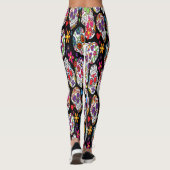 Zusammenstellung des Regenbogenzuckerschädels Leggings (Rückseite)