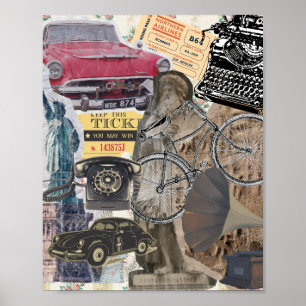 Zusammenstellung eklektischer Vintager Güter Poster