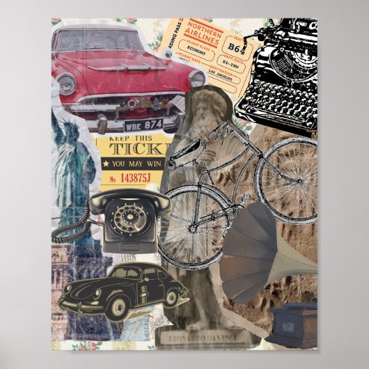 Zusammenstellung eklektischer Vintager Güter Poster (Vorne)