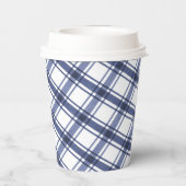 Zusammenstellungen von Blau und Weißbuch Pappbecher (Rückseite)