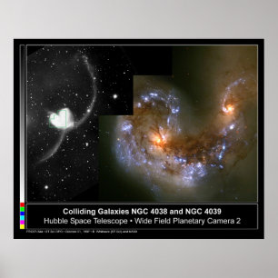 Zusammenstoßendes Galaxien Hubble Teleskop Poster