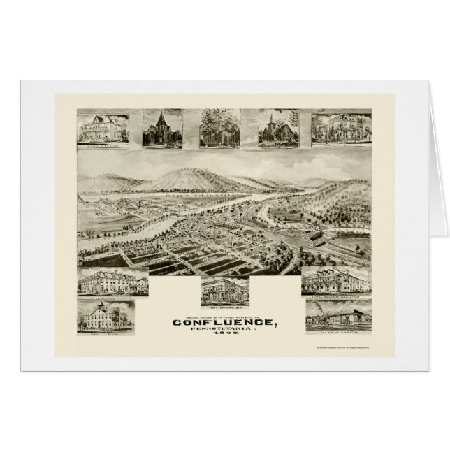 Zusammenströmen, panoramische Karte PAs - 1905 (Vorderseite (Horizontal))