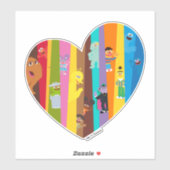 Zusammentreffen Herz Aufkleber (Blatt)