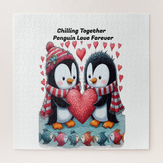 Zusammentreffen: Pinguin-Liebe-Sticker Puzzle (Vertikal)