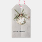 Zusammentreffen Rustikales Weihnachtsfest Geschenkanhänger (Rückseite)