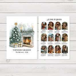 Zusammenwirken des Jahr der Wasserfarben Feiertagskarte