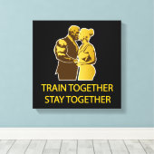 Zusammenwirken des Zuges bleibe Leinwanddruck (Insitu (Holzboden))