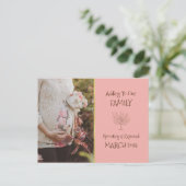 Zusatz von Familienbaum | Schwangerschaftsankündig Postkarte (Stehend Vorderseite)
