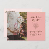 Zusatz von Familienbaum | Schwangerschaftsankündig Postkarte (Vorne/Hinten)