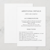 Zusätzliche Details Einsteckkarte Einladung (Vorne/Hinten)