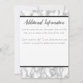 Zusätzliche Info-Karte aus Marmor Einladung (Rückseite)