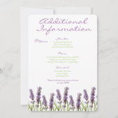 Zusätzliche Informationskarte für den Lavendel Einladung (Vorderseite)