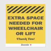 Zusätzliche Platzreservierung für Rollstuhlfahrer Aufkleber (Blatt)