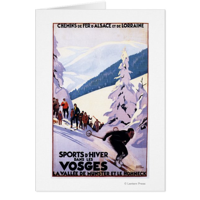 Zuschauer beobachten Skifahrer Poster (Vorne)