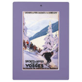 Zuschauer, die Skifahrer-Plakat aufpassen Klemmbrett (Rückseite)