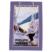 Zuschauer, die Skifahrer-Plakat aufpassen Mittlere Geschenktüte (Rückseite)