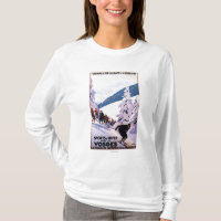 Zuschauer, die Skifahrer-Plakat aufpassen