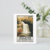 Zuschauer klettern auf dem Poster der Wasserfall-E Postkarte (Stehend Vorderseite)