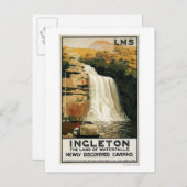 Zuschauer klettern auf dem Poster der Wasserfall-E Postkarte (Vorne/Hinten)