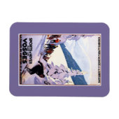 Zuschauer schauen Skier-Poster Magnet (Horizontal)