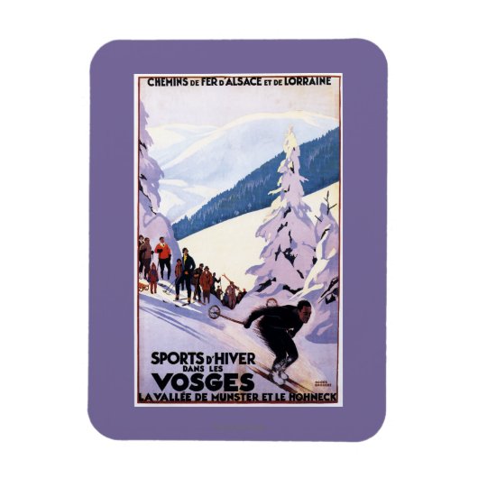 Zuschauer schauen Skier-Poster Magnet (Vertikal)