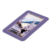 Zuschauer schauen Skier-Poster Magnet (Linke Seite)