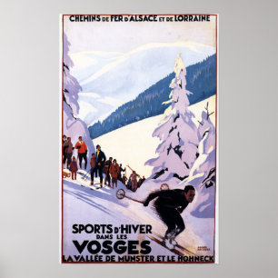 Zuschauer schauen Skier-Poster Poster