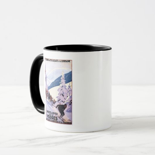 Zuschauer schauen Skier Poster Tasse (Vorderseite Links)