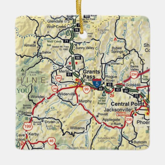 Zuschüsse oder Vintage Karte Keramikornament (Vorderseite)