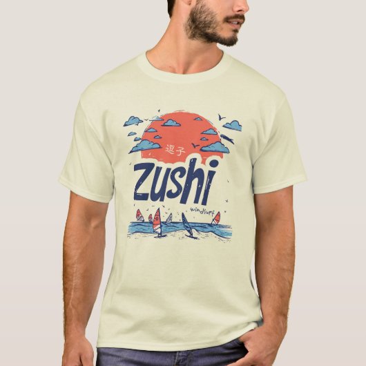 Zushi Beach Windsurfing Paradise T-Shirt (Vorderseite)