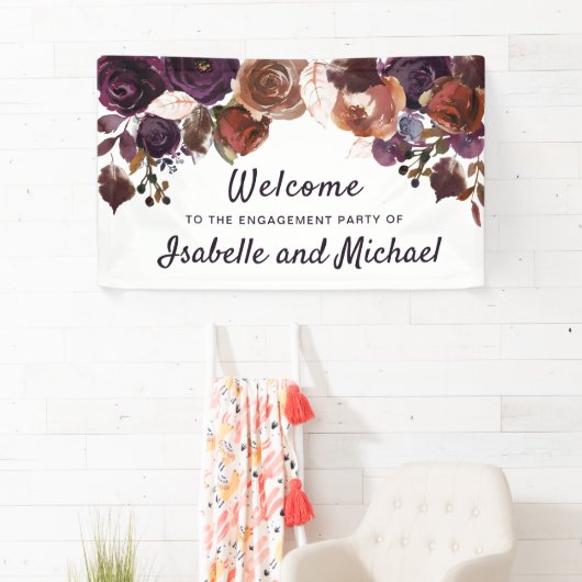 Zuspitzungsparty im Herbst Willkommen Lila Plakat Banner (Insitu)