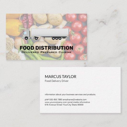 Zustelldienste | Semi Truck | produzieren Visitenkarte (Vorne/Hinten)