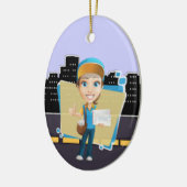 Zustellperson/Kurier - SRF Keramikornament (Links)