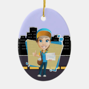 Zustellperson/Kurier - SRF Keramikornament