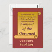 Zustimmung des regierten postkarte (Vorne/Hinten)