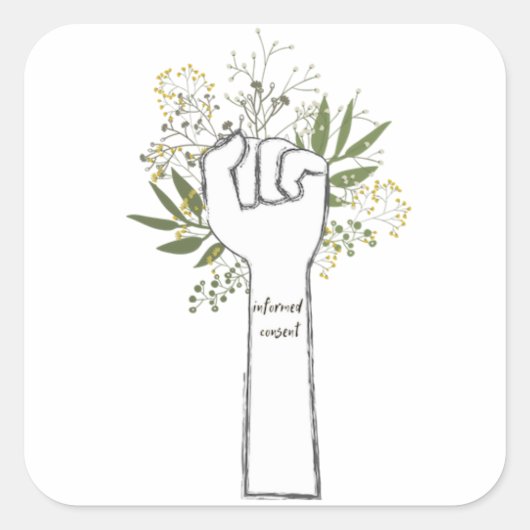 Zustimmung nach Inkenntnissetzung (groß) Quadratischer Aufkleber (Vorderseite)