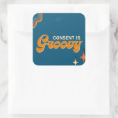 Zustimmung Quadratischer Aufkleber (Tasche)