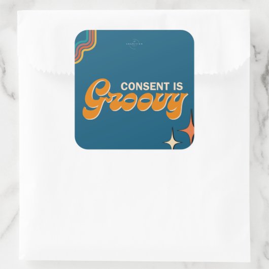 Zustimmung Quadratischer Aufkleber (Tasche)