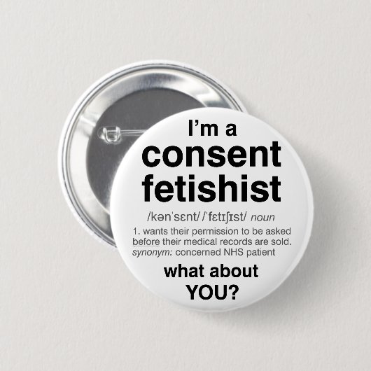 Zustimmungs-Fetischist-Abzeichen (Standard) Button (Vorne & Hinten)