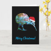 ZUSTOMIZABLE XMAS KIWI SANTA KARTE (Gelbe Blume)