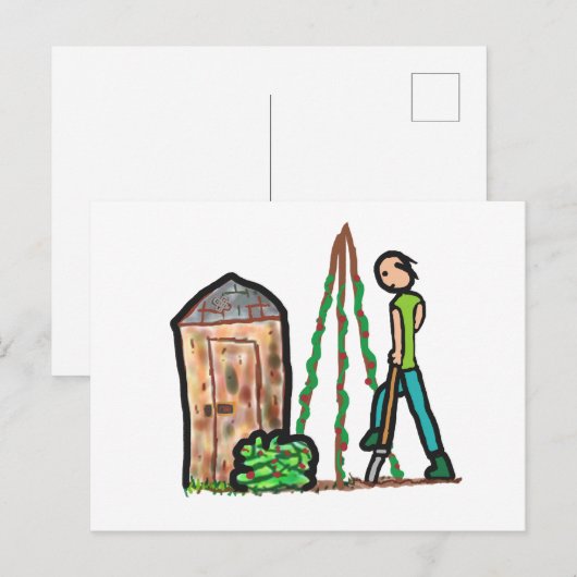 Zuteilung Gartenarbeit Postkarte (Vorne/Hinten)