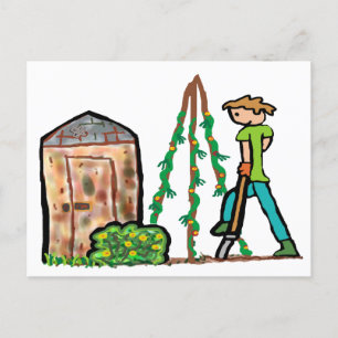 Zuteilung Gartenarbeit Postkarte