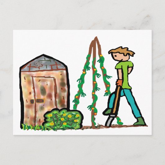 Zuteilung Gartenarbeit Postkarte (Vorderseite)