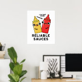 Zuverlässige Sauces Funny Food Puff Poster (Heimbüro)