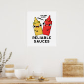Zuverlässige Sauces Funny Food Puff Poster (Küche)