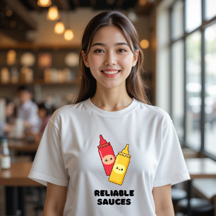 Zuverlässige Sauces Mustard Ketchup Funny Food T-Shirt