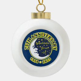 Zuverlässiges Drive-In 75. Jubiläums-Ornament Keramik Kugel-Ornament