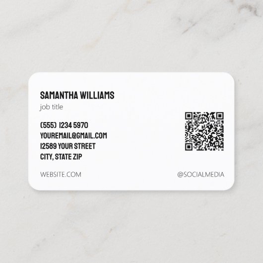 Zuwanderung von benutzerdefinierten QR oder Logo Visitenkarte (Rückseite)